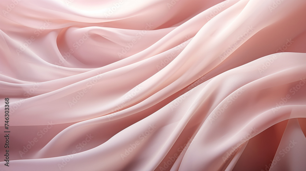 A close-up photo of a pink fabric with folds, flowing pink-colored silk. A close-up photo of a pink fabric with folds, flowing pink-colored silk.