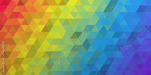 Abstract low poly rainbow color texture background design. multicolor backdrop in origami style. abstract geometric pattern colorful polygon mosaic triangle background. low poly geometric pattern.