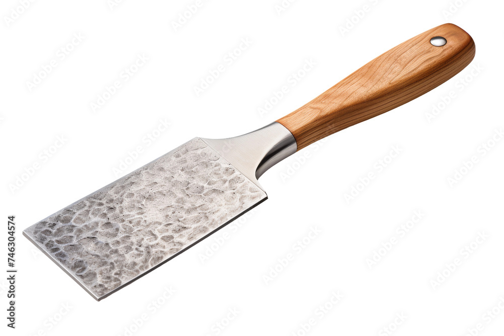 A spatula featuring a wooden handle is displayed prominently. The utensils functionality and design are highlighted by the simplicity of the setting. On PNG Transparent Clear Background. A spatula featuring a wooden handle is displayed prominently. The utensils functionality and design are highlighted by the simplicity of the setting. On PNG Transparent Clear Background.