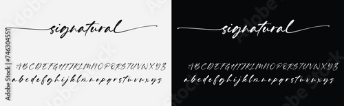 Manual signature for documents on white background. Hand drawn Calligraphy lettering Vector illustration photo