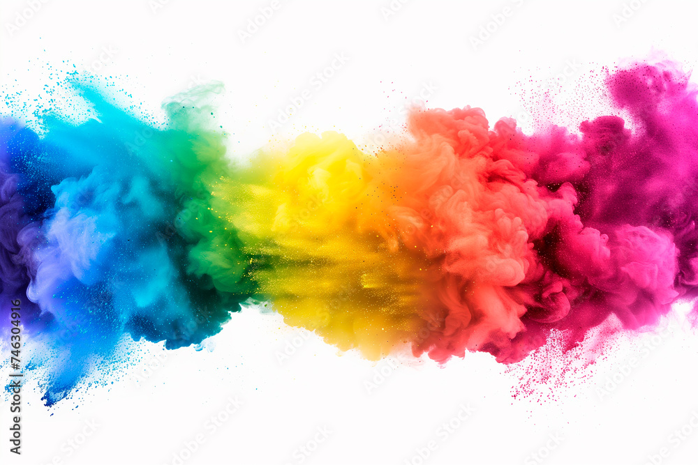 Explosion of paints with rainbow colors. Celebrating gay pride, Pride history month Explosion of paints with rainbow colors. Celebrating gay pride, Pride history month