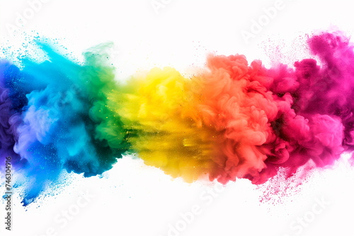 Explosion of paints with rainbow colors. Celebrating gay pride, Pride history month