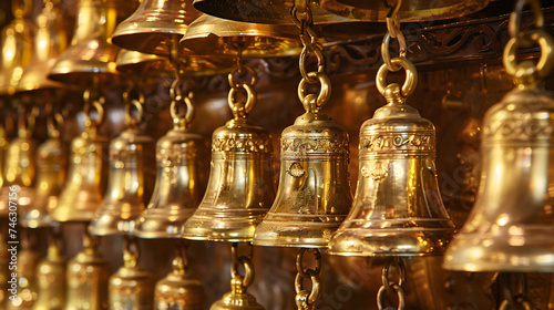 Gold bells in temples.