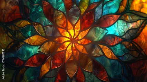 stained glass colorful flower