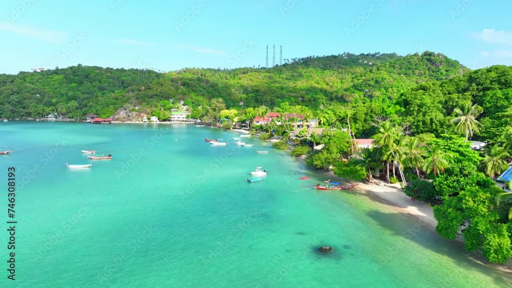 Discover Koh Tao's pristine beaches, thrilling diving spots, and laid-back island vibes. Aerial view from drone. Nature stock footage. Sea background. 4K UHD.
Discover Koh Tao's pristine beaches, thrilling diving spots, and laid-back island vibes. Aerial view from drone. Nature stock footage. Sea background. 4K UHD.