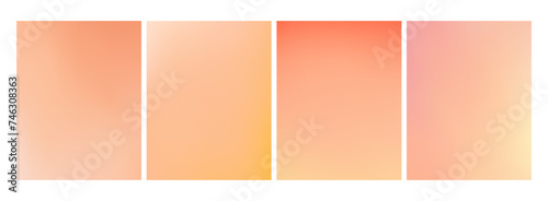 Peach fuzz. Set of vector gradient backgrounds in trendy light warm color of the year. For covers, wallpapers, branding, social media and other modern projects. © tanyabosyk