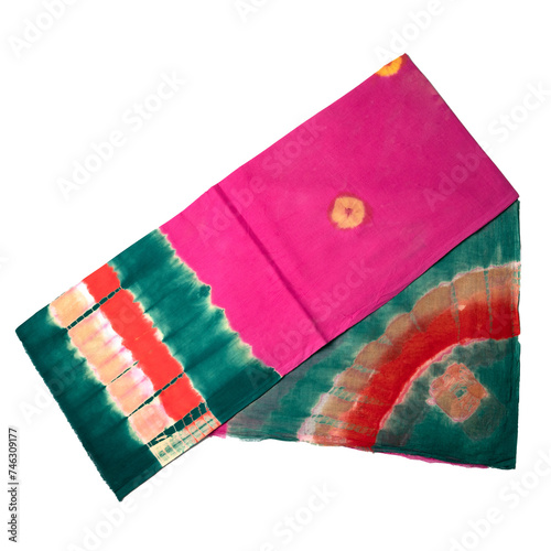 Kashida Dress Materials, Pink Bandhani Cotton 3-Piece Salwar Suit Material For Girls. Indian Suit Dress Materials. Unstitched Suit Sets. Traditional Indian Pattern Cotton 3-Piece Salwar Suit Material. photo