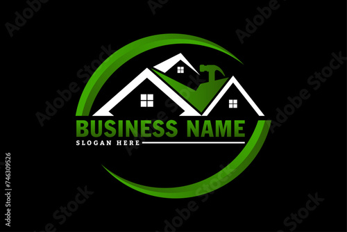 home repair, roofing, handyman, remodeling, renovation, home decor logo