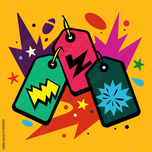 Graffiti tags capturing the essence of celebration. vektor illustation