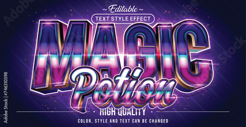 Editable text style effect - Magic Potion text style theme.