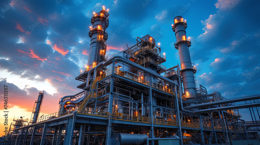 The Great Industrial Plant, evening background The Great Industrial Plant, evening background