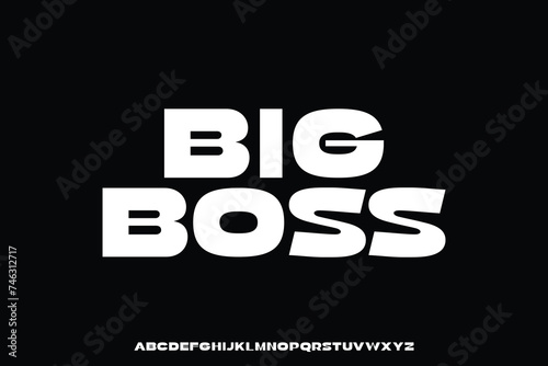 Creative bold decorative alphabet retro style display font vector. Big boss typeface