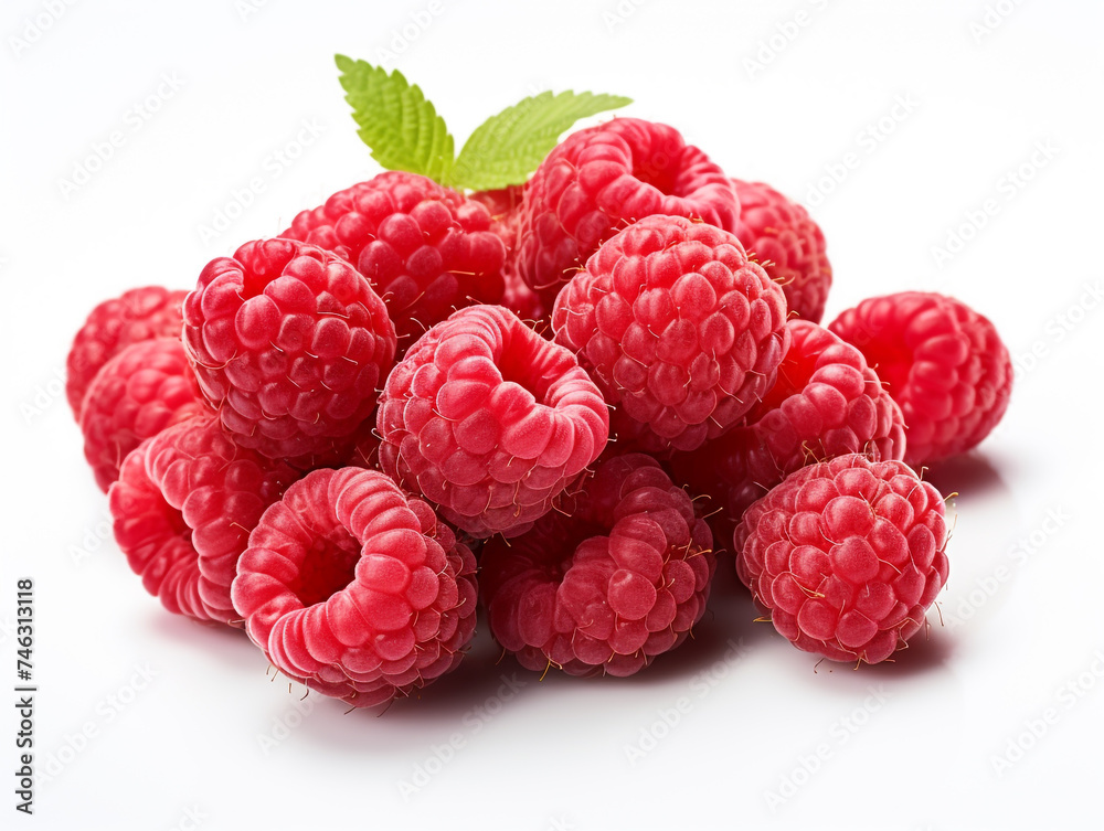 A cluster of fresh raspberries with a focus on their delicate texture and deep red color. A cluster of fresh raspberries with a focus on their delicate texture and deep red color.