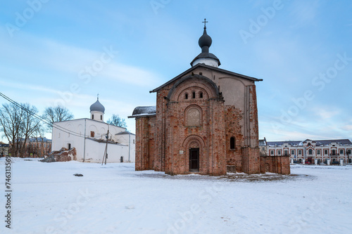 View of medieval churches in Novgorod the Great, Russia