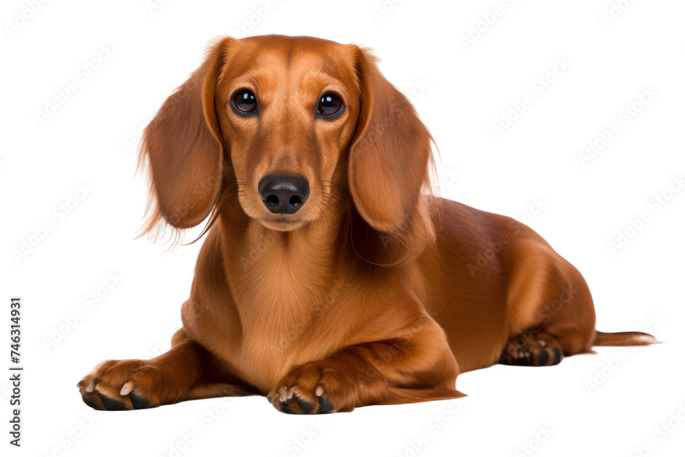 Brown Dachshund Laying.. The small dog appears relaxed and comfortable in its resting position. Down. On PNG Transparent Clear Background. Brown Dachshund Laying.. The small dog appears relaxed and comfortable in its resting position. Down. On PNG Transparent Clear Background.
