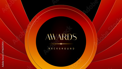 Red orange and golden awards graphics background.  Elegant orange premium template design. Wedding invitation card. Engagement ceremony invite. Luxury premium corporate abstract design template.