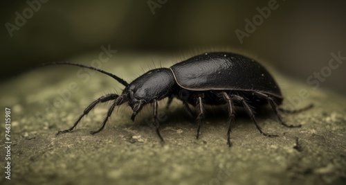  Close-up of a beetle on a rock, showcasing its detailed texture and natural beauty © vivekFx