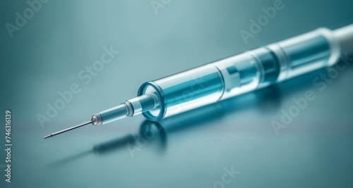  Clear syringe with needle, ready for use