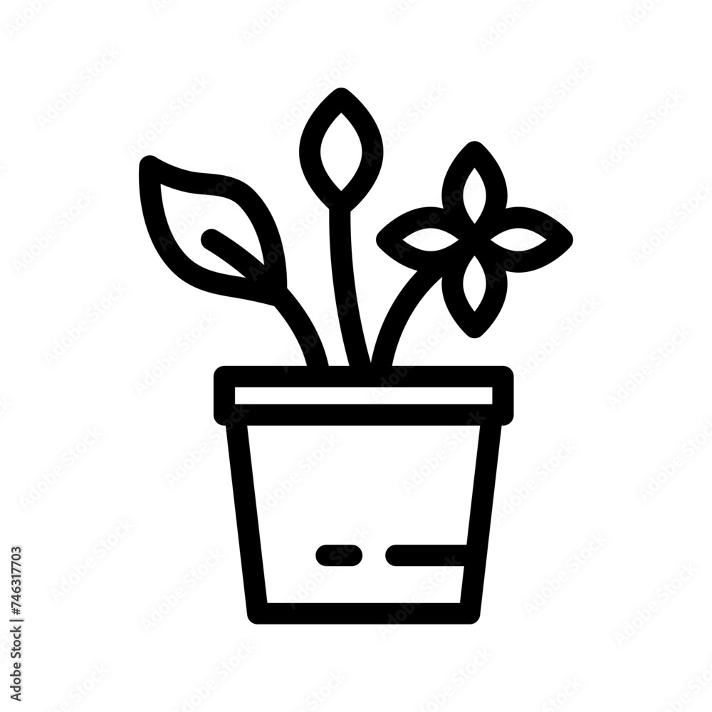 flower pot line icon illustration vector graphic. Simple element illustration vector graphic, suitable for app, websites, and presentations isolated on white background flower pot line icon illustration vector graphic. Simple element illustration vector graphic, suitable for app, websites, and presentations isolated on white background