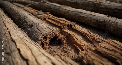  Natural beauty in the form of aged, weathered logs