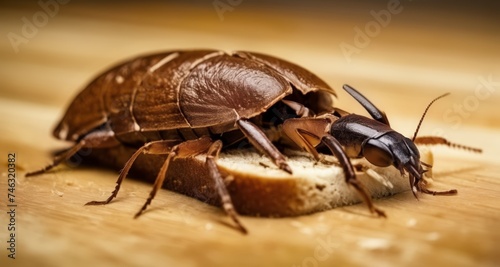  An insect's feast - A beetle savors a slice of bread © vivekFx
