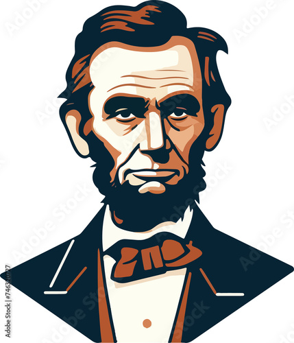 Lincoln illustration artificial intelligence generation.