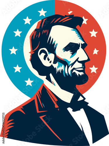 Lincoln illustration artificial intelligence generation.