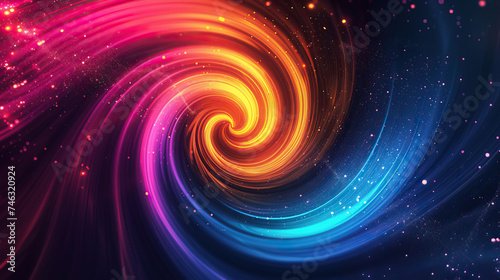 Abstract colorful background with smooth lines in spiral.