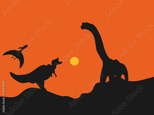 flat design Jurassic vector illustration