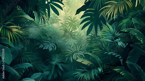 Natural leaves  green tropical forest  photo concept.