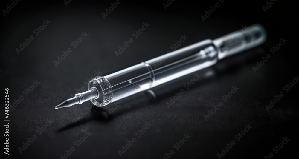 A single syringe, a symbol of medical care and precision A single syringe, a symbol of medical care and precision