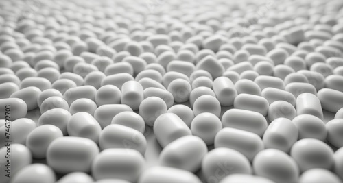  A sea of white capsules  a symbol of pharmaceutical industry