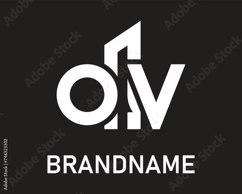 Letter pv logo design template 