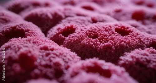 A close-up of a cluster of pink, fluffy, and textured objects photo