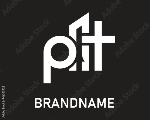 Letter pt logo design template