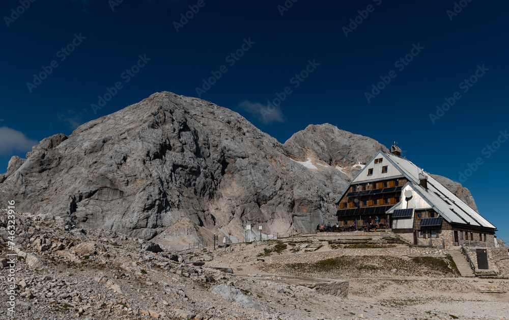 Triglavski hut and Triglav Mountain