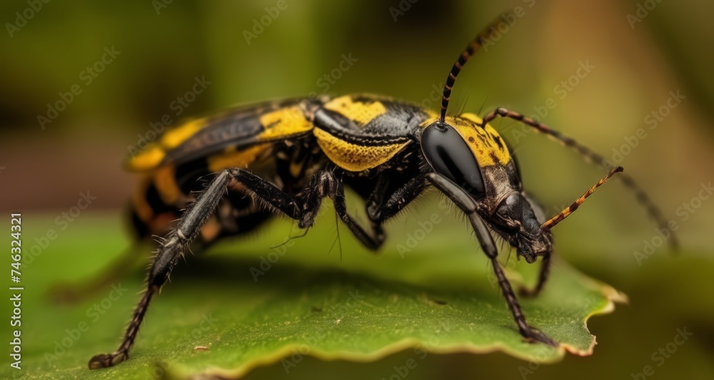 A vibrant bug in its natural habitat A vibrant bug in its natural habitat
