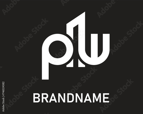 Letter pw logo design template