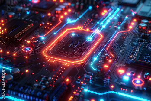 a neon circuit board background