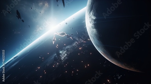 earth and moon