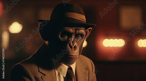 portrait of a monkey in suit