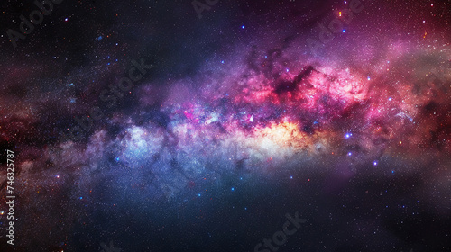 The brightly colored Milky Way is perfect for backgrounds and wallpapers. Ai generate.