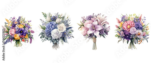 Pink and purple bouquet of flowers