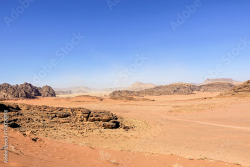the fascinating arid and desert landscape of Wadi Rum. Wadi Rum desert in Jordan, Wadi Rum is one of the most visited tourist sites in the world.