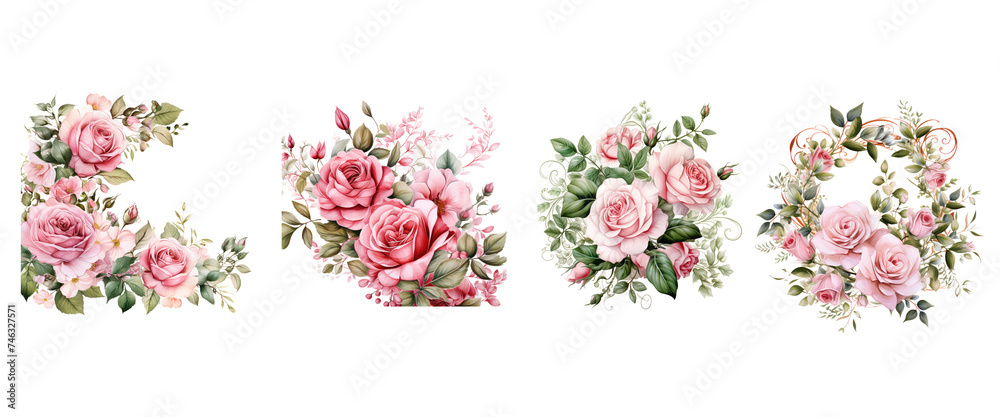 Floral Heart Bouquet: A beautiful arrangement of pink roses shaped like a heart, perfect for weddings or Valentine's Day