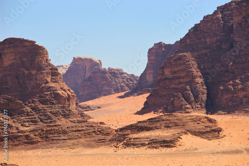 rocks in the desert. the fascinating arid and desert landscape of Wadi Rum, Jordan © Bookaroo68