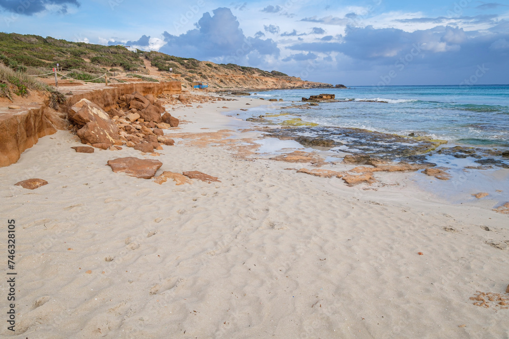 Migjorn Es Copinyar beach, Formentera, Pitiusas Islands, Balearic ...