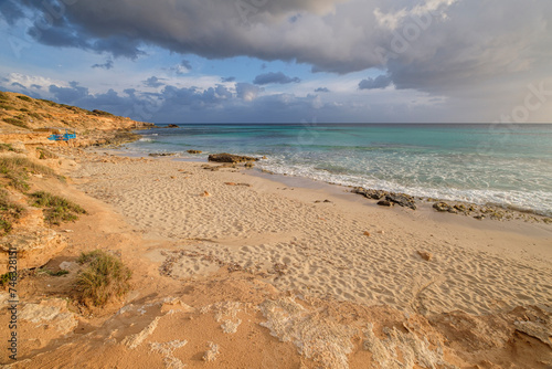 Fototapeta Naklejka Na Ścianę i Meble -  Migjorn Es Copinyar beach, Formentera, Pitiusas Islands, Balearic Community, Spain