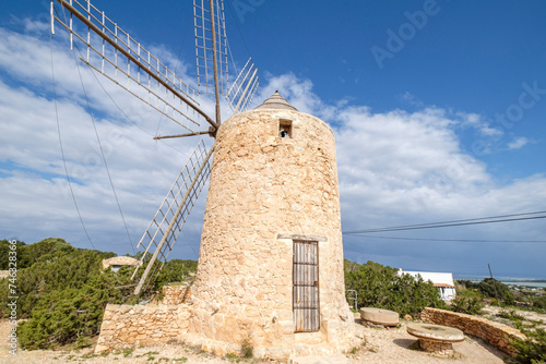 Sa Mirada mills  Sant Francesc Xavier  Formentera  Pitiusas Islands  Balearic Community  Spain