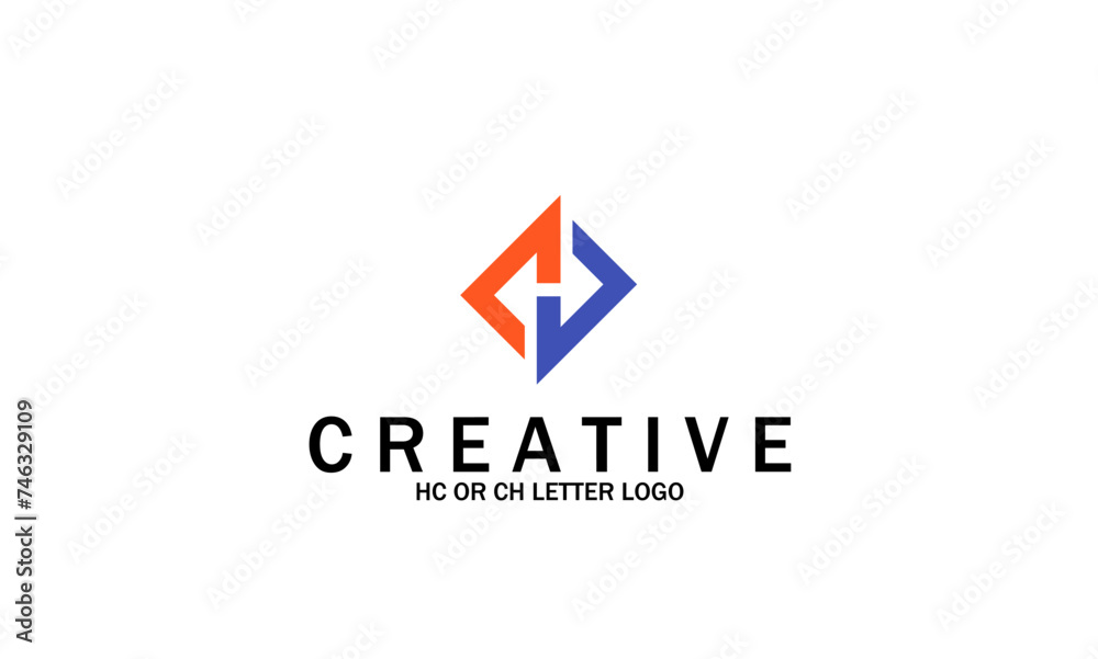 HC or CH letter logo design. Vector